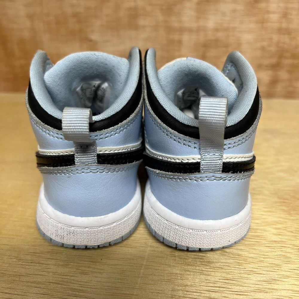 Toddler Nike Air Jordan 1 Mid Athletic Shoes ‘Ice Blue’ 644507-401 Size 9C - Picture 4 of 10